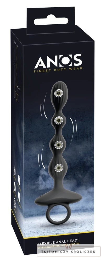 ANOS Flexible Beads model wibrujący silikonowy 21,1 cm czarny ANOS