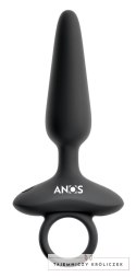 ANOS Plug Silikonowy Wibrujący Flexible 10 Trybow Czarny 15 cm ANOS