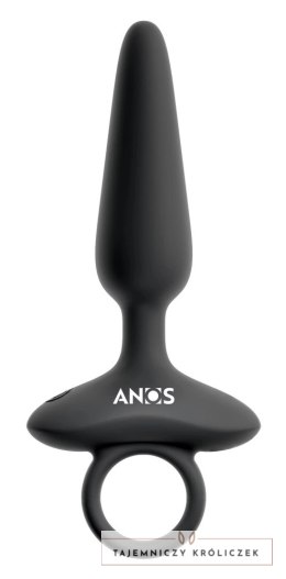 ANOS Plug Silikonowy Wibrujący Flexible 10 Trybow Czarny 15 cm ANOS