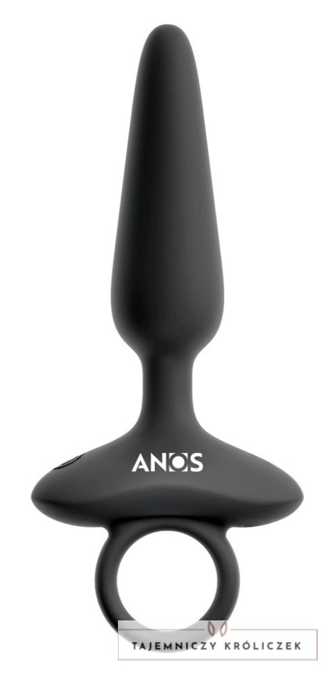 ANOS Plug Silikonowy Wibrujący Flexible 10 Trybow Czarny 15 cm ANOS