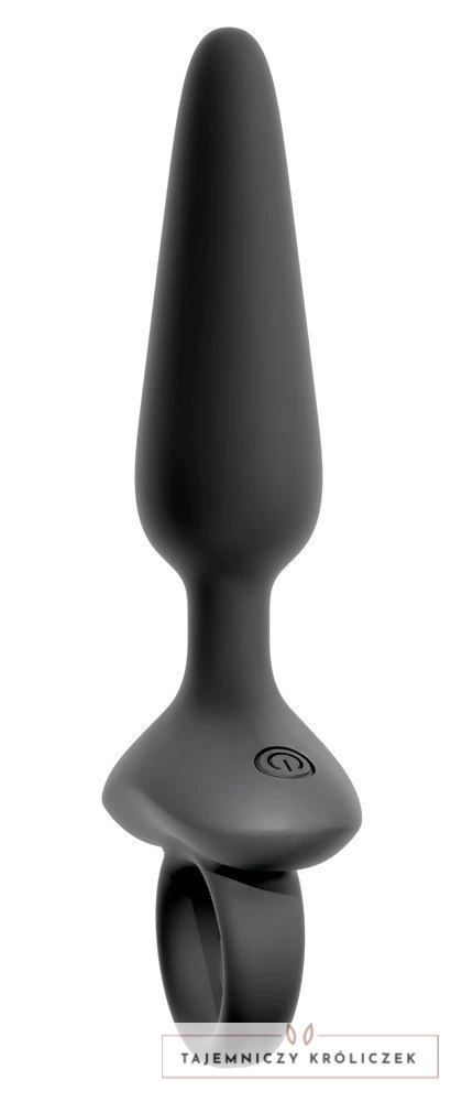 ANOS Plug Silikonowy Wibrujący Flexible 10 Trybow Czarny 15 cm ANOS