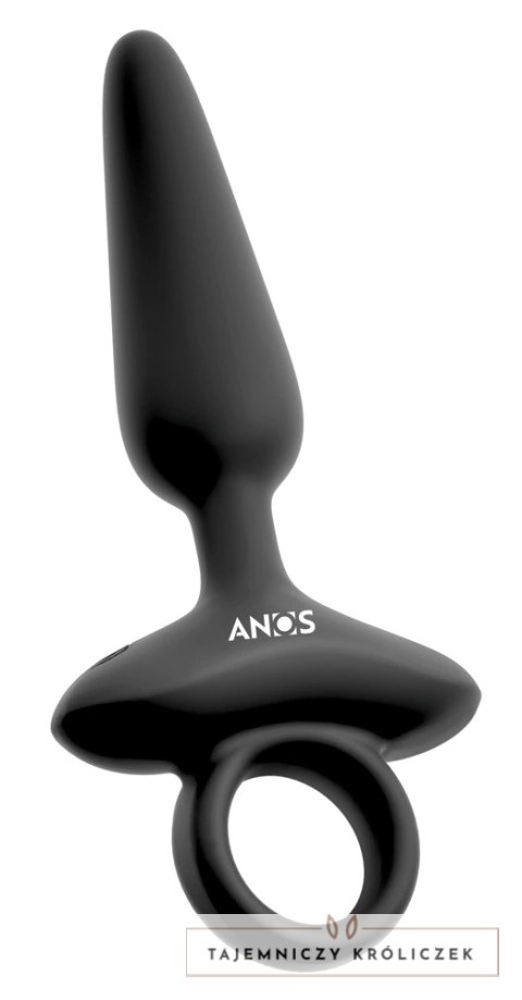 ANOS Plug Silikonowy Wibrujący Flexible 10 Trybow Czarny 15 cm ANOS