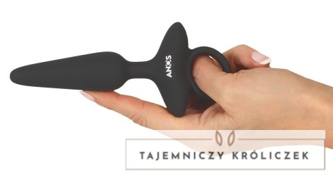 ANOS Plug Silikonowy Wibrujący Flexible 10 Trybow Czarny 15 cm ANOS