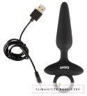 ANOS Plug Silikonowy Wibrujący Flexible 10 Trybow Czarny 15 cm ANOS