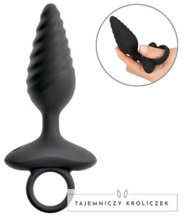 ANOS Plug Twisted Flexible silikonowy wibrujący, czarny 14,8 cm ANOS