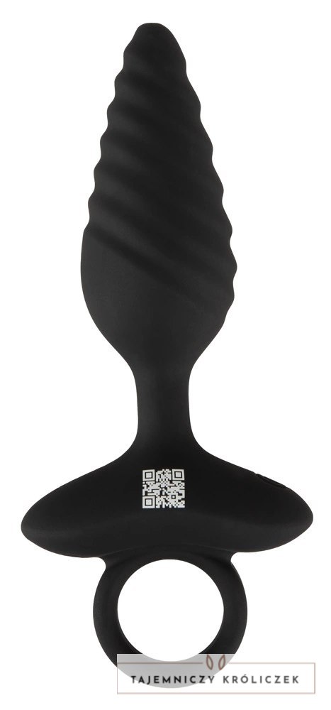 ANOS Plug Twisted Flexible silikonowy wibrujący, czarny 14,8 cm ANOS