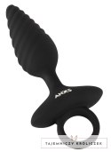 ANOS Plug Twisted Flexible silikonowy wibrujący, czarny 14,8 cm ANOS