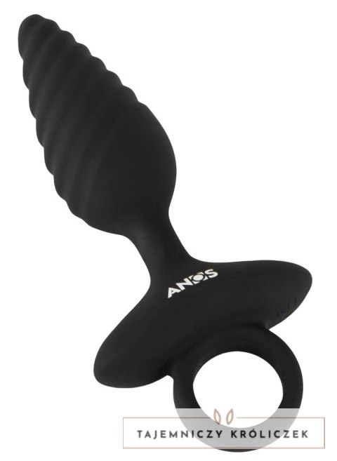 ANOS Plug Twisted Flexible silikonowy wibrujący, czarny 14,8 cm ANOS
