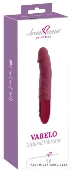 Beau coeur Varelo Natural Vibrator czerwony, 23 cm, 12 trybow Beau coeur