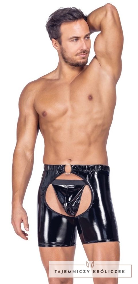 Black Level Chaps Winylowe Czarne 2XL z Dekoracyjnym Pierścieniem Black Level