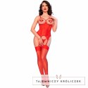 Chilirose CR 4873 Gorset damski czerwony z otwartymi miseczkami S CHILIROSE
