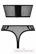Chilirose Half Corset & Tiara Thong - gorset pod biust i stringi, czarne L Christine