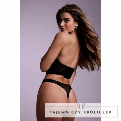 Chilirose Half Corset & Tiara Thong - gorset pod biust i stringi, czarne L Christine