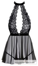 Kissable Babydoll Black L/XL z Koronką i Satyną, Komplet 2-częściowy Kissable