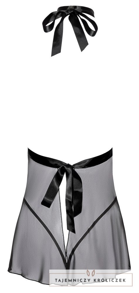 Kissable Babydoll Black L/XL z Koronką i Satyną, Komplet 2-częściowy Kissable