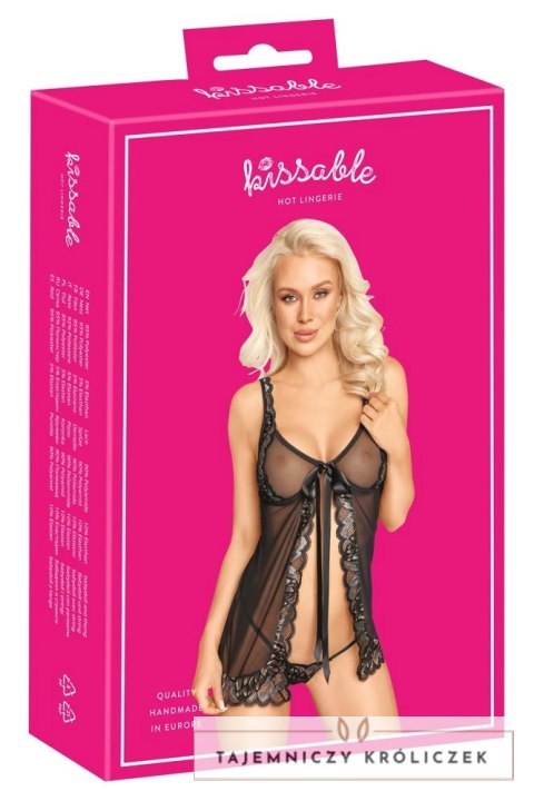 Kissable Babydoll S/M - Elegancka Koronkowa Koszulka z Stringami Kissable