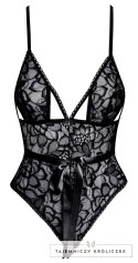 Kissable Body Lace L/XL czarne koronkowe body z regulacją Kissable