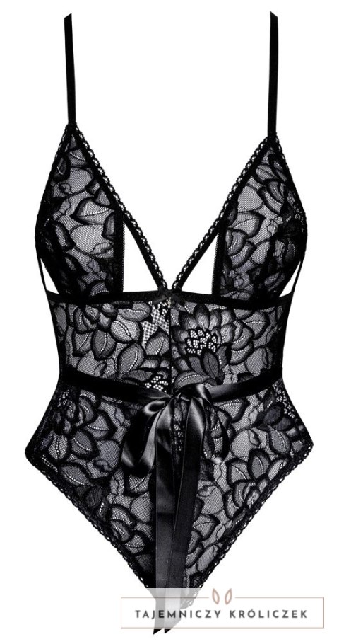 Kissable Body Lace L/XL czarne koronkowe body z regulacją Kissable
