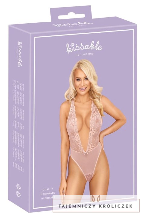 Kissable Body Pink L/XL - koronkowy model z regulowanymi ramiączkami Kissable