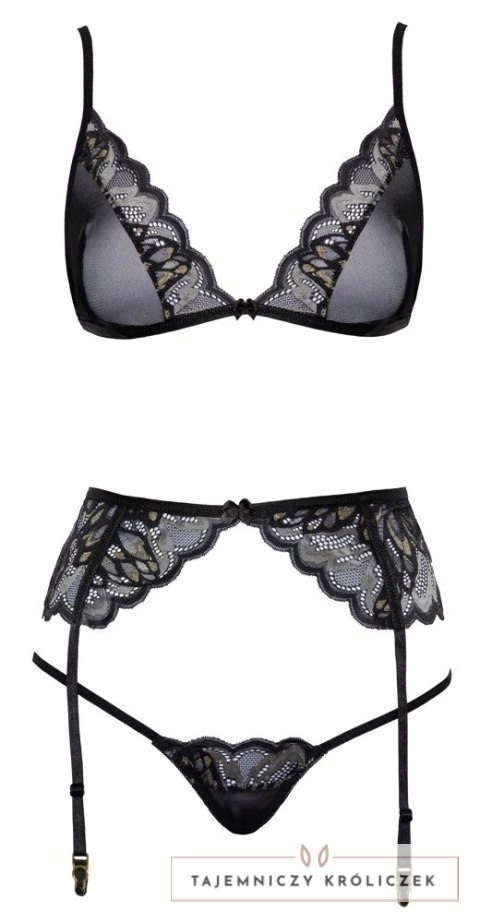 Kissable Komplet Bielizny Koronkowej L/XL z Pasem do Pończoch Kissable