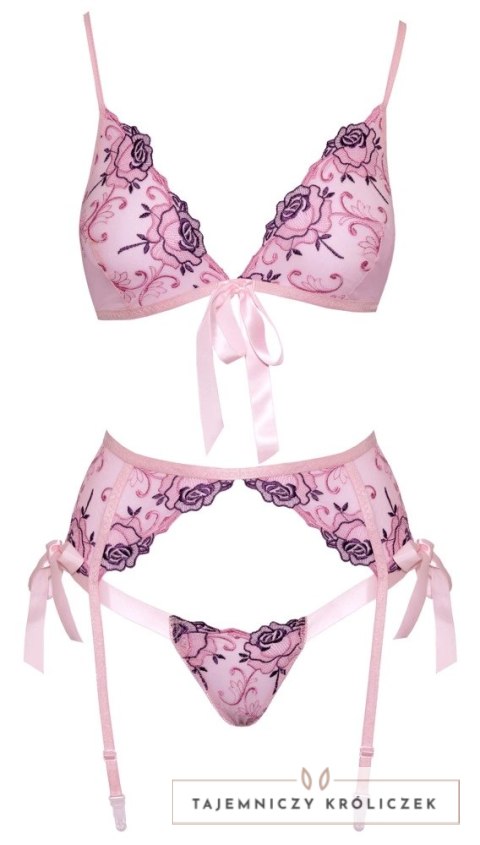 Kissable Komplet Bielizny L/XL z Haftem Kwiatowym i Regulacją Kissable