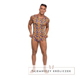 Male Power Pride Fest Koszulka Fitness XL Tęczowa Lekka Male Power