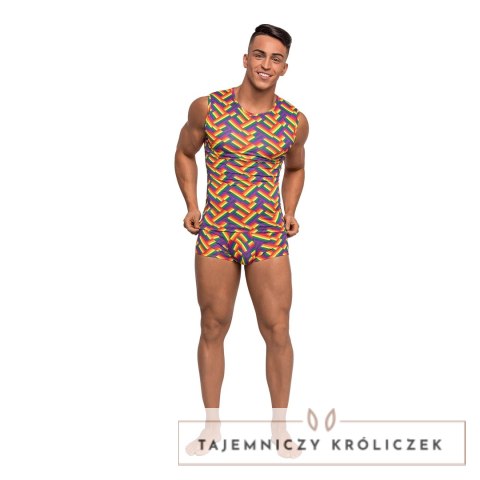 Male Power Pride Fest Koszulka Fitness XL Tęczowa Lekka Male Power