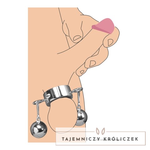 XR Brands Ball Trap Metalowy pierścień na mosznę 220g stalowy XR Brands