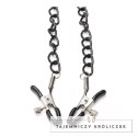 XR Brands Collared Temptress - obroża neoprenowa z łańcuszkami i zaciskami, czarna XR Brands
