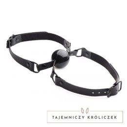 XR Brands Double Silicone Gag - Model z podwojnym paskiem, czarny XR Brands