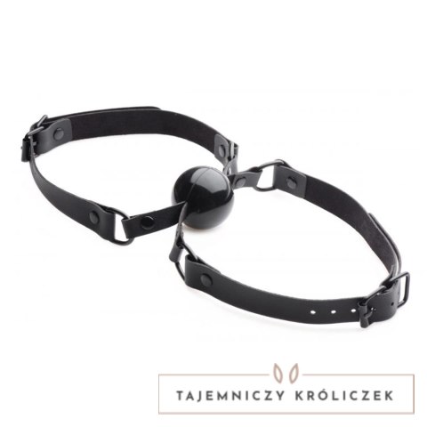 XR Brands Double Silicone Gag - Model z podwojnym paskiem, czarny XR Brands