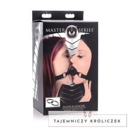 XR Brands Double Silicone Gag - Model z podwojnym paskiem, czarny XR Brands