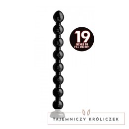XR Brands Master Series Spiralne koraliki stopniowane 48 cm czarne XR Brands