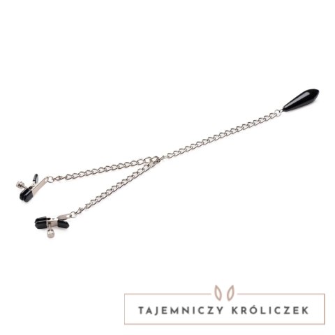 XR Brands Titty Taunter regulowane klipsy z obciążnikiem, czarne XR Brands