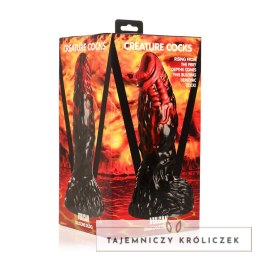 XR Brands Vulcan silikonowy model intymny z przyssawką czerwono-czarny XR Brands
