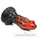 XR Brands Vulcan silikonowy model intymny z przyssawką czerwono-czarny XR Brands