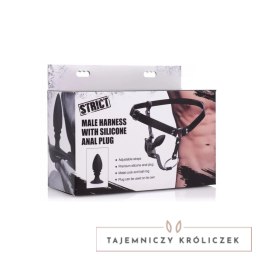 XR Brands uprząż męska z silikonowym korkiem anatomicznym, czarna XR Brands