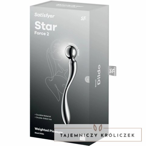 Satisfyer Star Force 2 - dwustronny masażer ze stali nierdzewnej SATISFYER DILDO