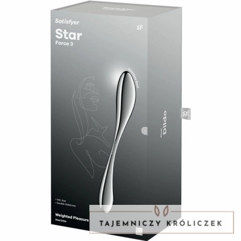 Satisfyer Star Force 3 - dwustronny model ze stali nierdzewnej, srebrny SATISFYER DILDO
