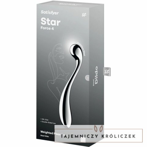 Satisfyer Star Force 4 - dwustronny masażer ze stali nierdzewnej XXL SATISFYER DILDO