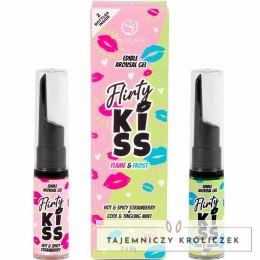 Secret Play Flirty Kiss Żel smakowy truskawka-mięta 2x8g, efekt ciepło-chłod SECRETPLAY