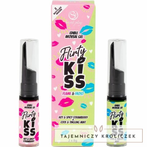 Secret Play Flirty Kiss Żel smakowy truskawka-mięta 2x8g, efekt ciepło-chłod SECRETPLAY