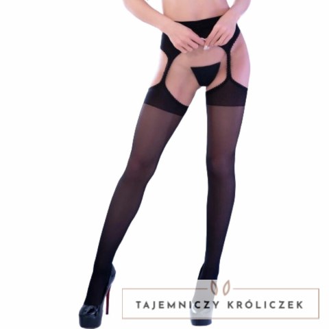 Chilirose CR 4312 pończochy z pasem czarne S/M eleganckie 30 DEN CHILIROSE
