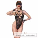Chilirose CR 4488 koronkowe body z maską i rękawiczkami czarne L/XL CHILIROSE