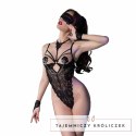 Chilirose CR 4488 koronkowe body z maską i rękawiczkami czarne L/XL CHILIROSE