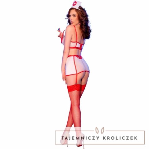 Chilirose CR-4868 Komplet Pielęgniarki Biało-Czerwony S, 6-częściowy CHILIROSE