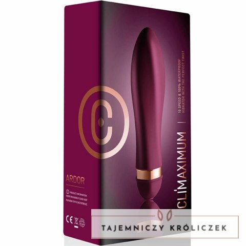 Climaximum Ardor - wibrujący model skręcony, silikonowy, 10 trybow, fioletowy CLIMAXIMUM
