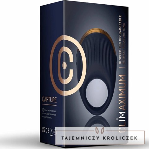 Climaximum Capture - wibrujący pierścień silikonowy, 10 trybow, IPX7 CLIMAXIMUM