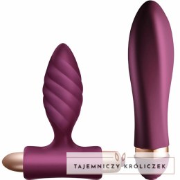 Climaximum Desire - Zestaw wibrujący skręcony + korek anatomiczny, silikon, wodoodporny CLIMAXIMUM