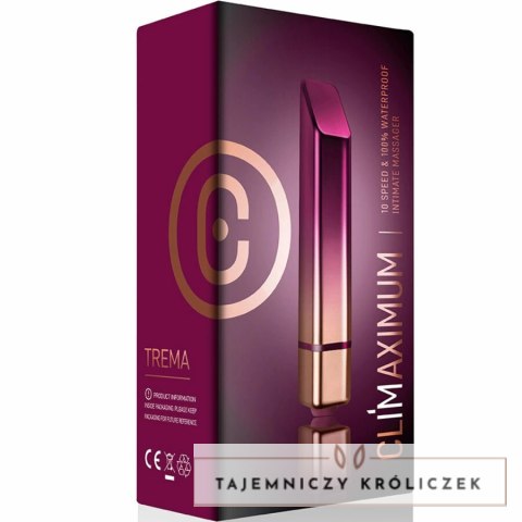 Climaximum Trema Lipstick Bullet - kompaktowy model z 10 trybami pracy, wodoodporny CLIMAXIMUM